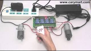 4 Channel High Power Remote Control Switch Controls 2 Motors to Rotate in Positive and Reversal Dire