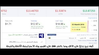 كيف تربح 50$ على الاقل يوميا بالنشر فقط على الفيس بوك الاستراتيجية الكاملة والنتيجة