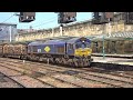 The Class 66 Ex-Beacon/Colas Rail No.66791 with Loggings was passing at Carlisle.