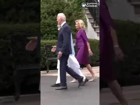 US Pres #JoeBiden &amp; First Lady Jill Biden welcome PM #NarendraModi on his arrival at White House