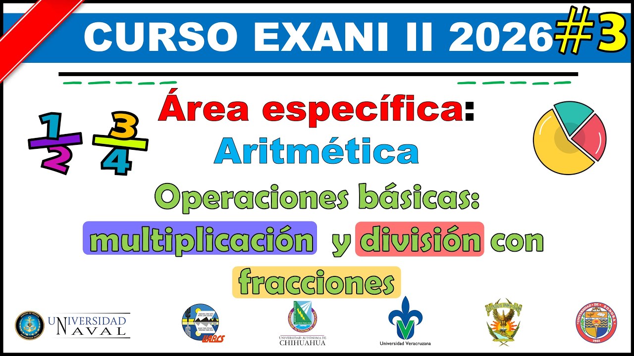 Curso EXANI II 2026 Aritmética: Operaciones básicas multiplicación y división con fracciones #3