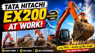 Tata Hitachi EX200 Digger at Work 💥 Massive Earth Excavation Machine in Action | Heavy Excavator