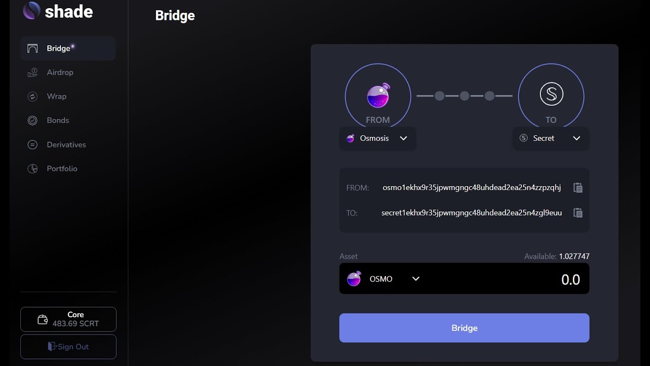 Shade Bridge Tutorial - Generalized IBC, Axelar, Cosmos Connectivity +  Privacy - Blog