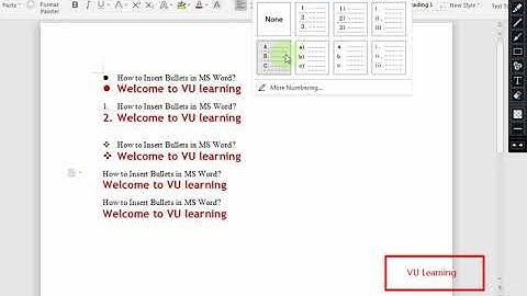 How to Apply Bullets in MS Word in Urdu/Hindi || MS Word Tutorial for Beginners || By VU Learning