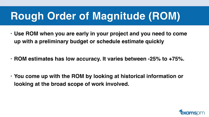 Rough Order of Magnitude (ROM) vs. Definitive Estimates