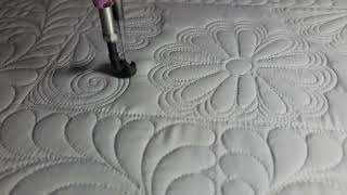 Daisy Echo Swirl Free Motion Longarm Machine Quilting custom free hand by Adria Good