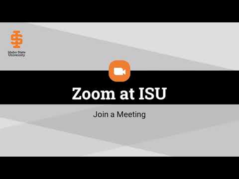 Video Zoom at ISU Join a Meeting - youtube
