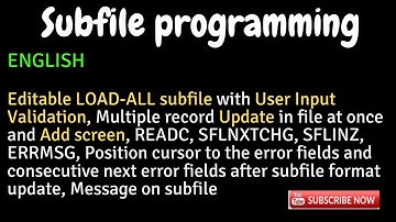 IBM i, AS400 Tutorial, iSeries, System i - Editable LOAD-ALL subfile & validation,READC,SFLNXTCHG