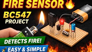 Flame Sensor Using BC547 Transistor |Flame Detector Circuit |#flamesensor #fire @Shaktitechshakti 
