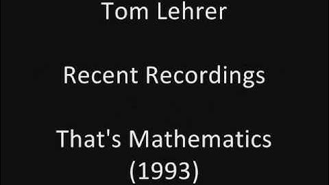 Tom Lehrer: That