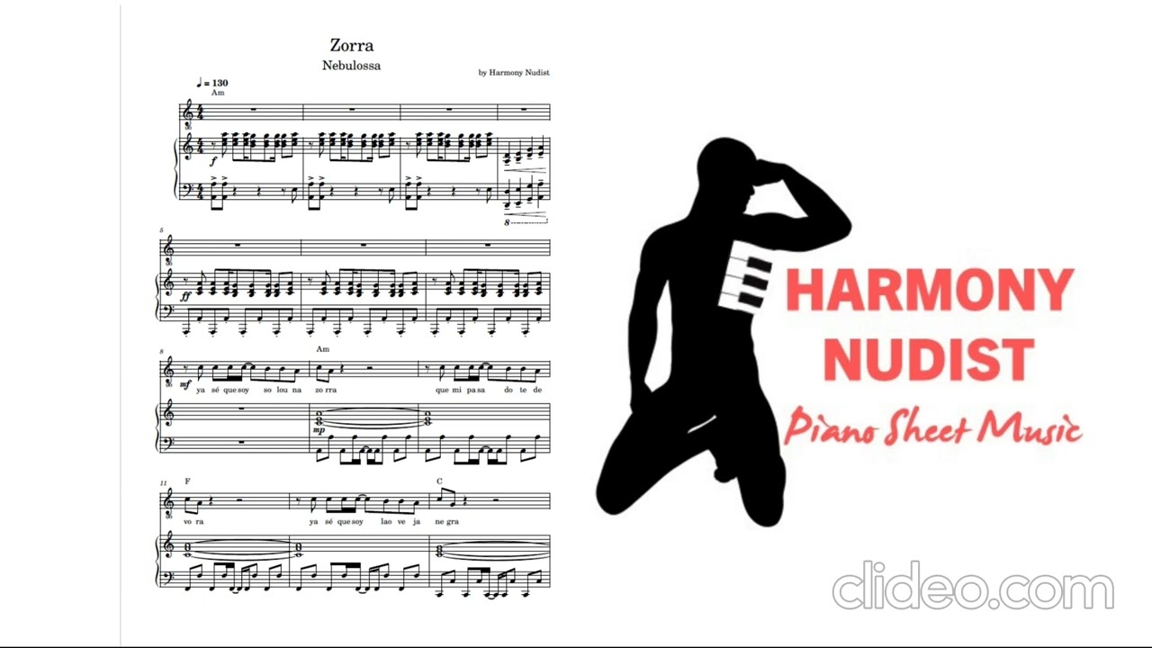 Nebulossa - Zorra (Voice and piano) نوتة by Harmony Nudist