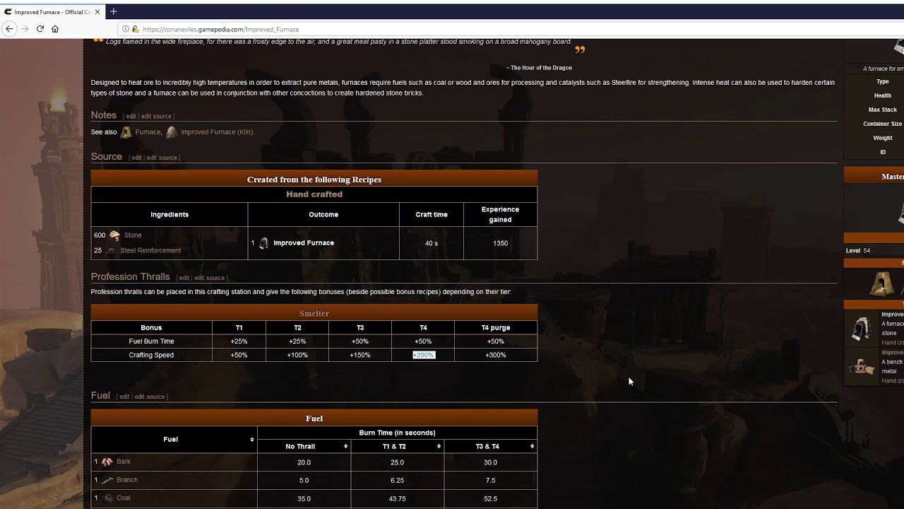 Conan Exiles Item Showcase Furnace, Improved Furnace and Kiln YouTube