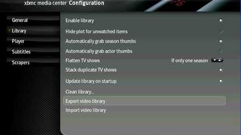 XBMC settings