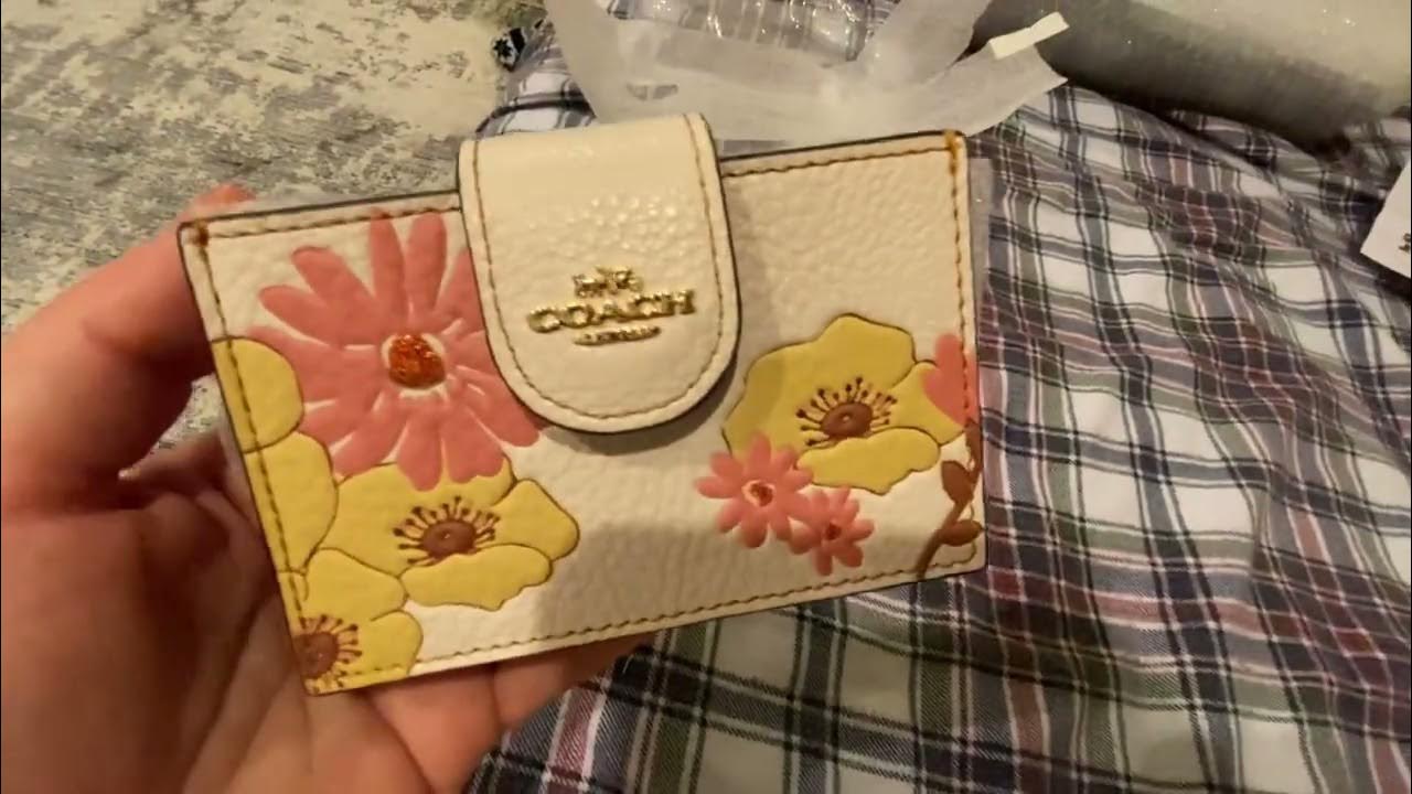 Coach Accordion Card Case With Floral Cluster Print YouTube