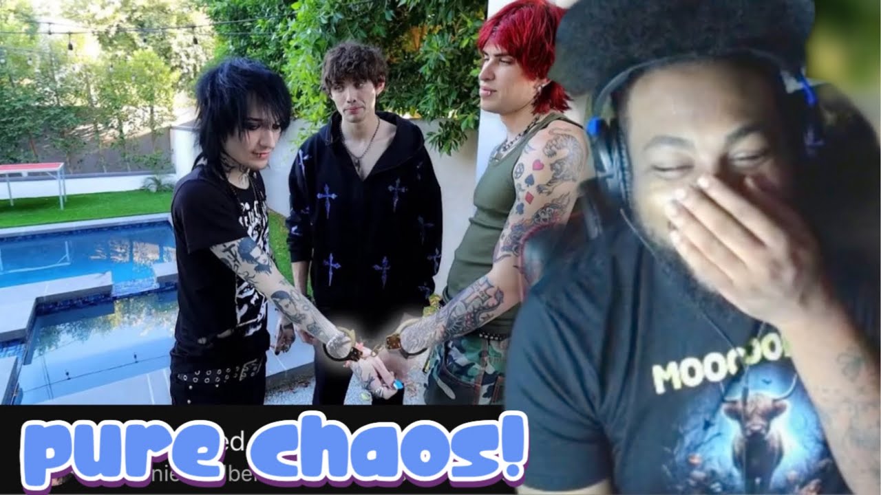 Johnnie Guilbert Handcuffed to his Roommates Jake Webber & Carrington for 24 hours | REACTION