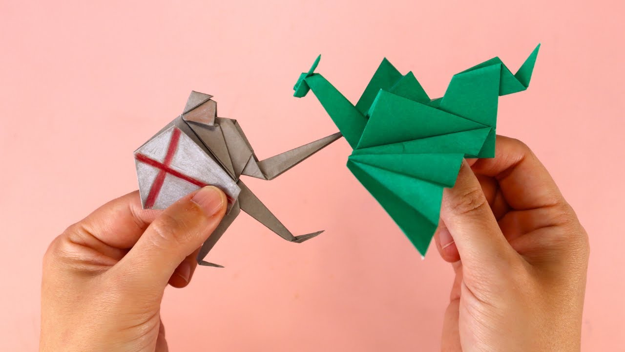 Saint George and the Dragon (with flapping wings!) Origami Catholic Art Tutorial