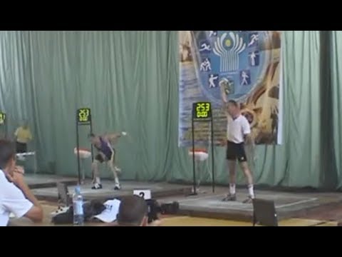 Рывковая дуэль - Меркулин 254 р. против Андрейчука 253 р./ Snatch battle HD