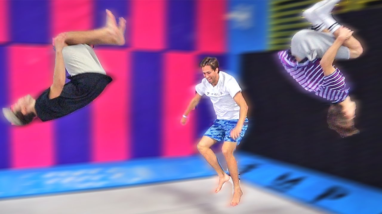 Trampoline Ripping Last To Stop Flipping Wins! *Super Trampoline* - YouTube