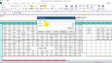 Cách lọc thời khóa biểu trong exel bằng Replace