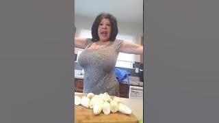 Cooking chicken soup with green banana