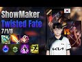 ShowMaker Mid Twisted Fate vs Akali lol KR solo rank Full Game 16.10 | 쇼메이커 트위스티드 페이트 vs 아칼리