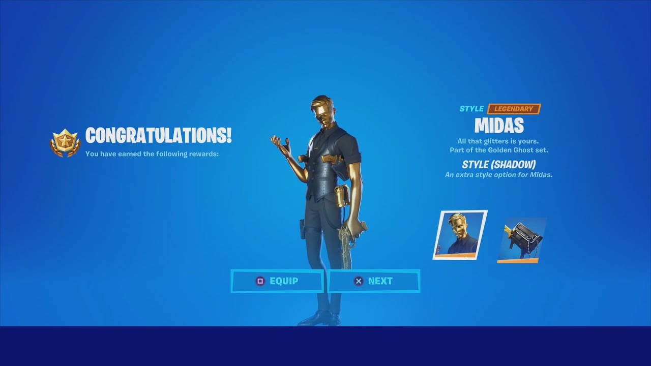 UNLOCKING NEW Shadow MIDAS Fortnite Skin Style NEW Free Fortnite Reward Unlock TIER 100 MIDAS