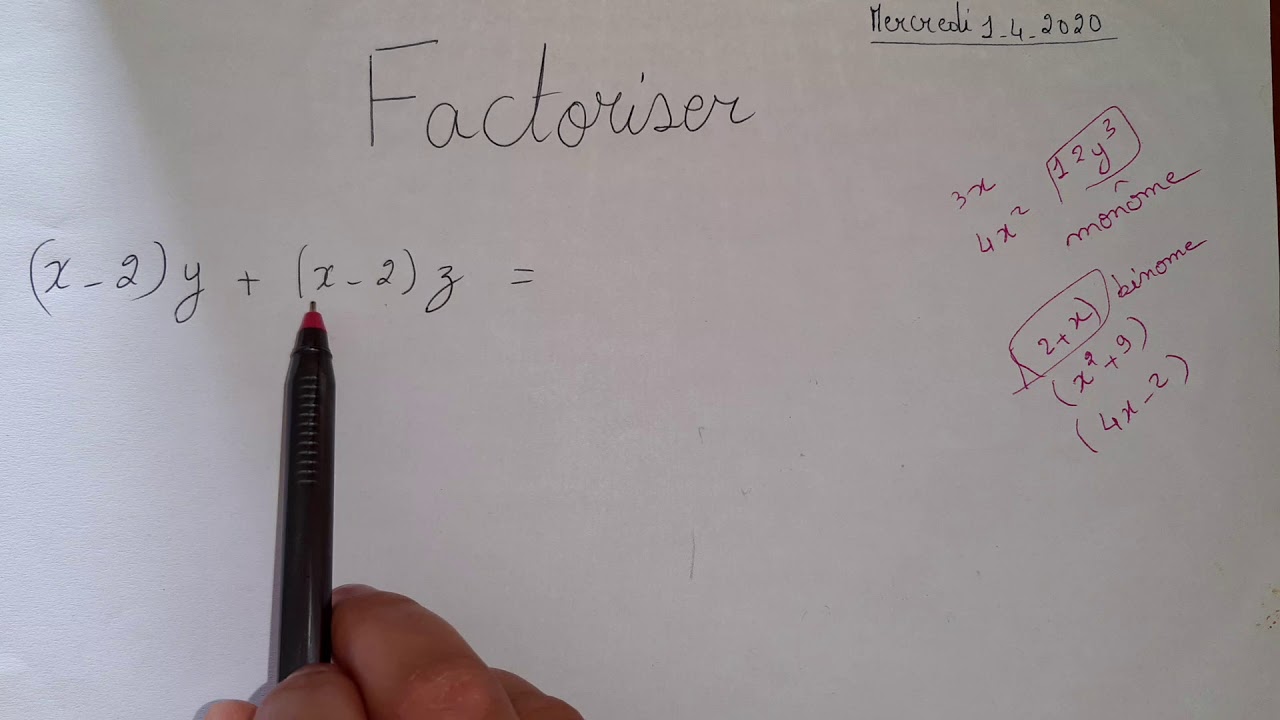 Eb8/maths/factoriser en prenant un binôme comme facteur commun - YouTube