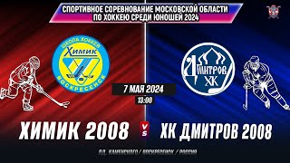 Спортивные соревнования по хоккею (Мос.обл) 2024. Химик (2008)-Хк Дмитров(2008)