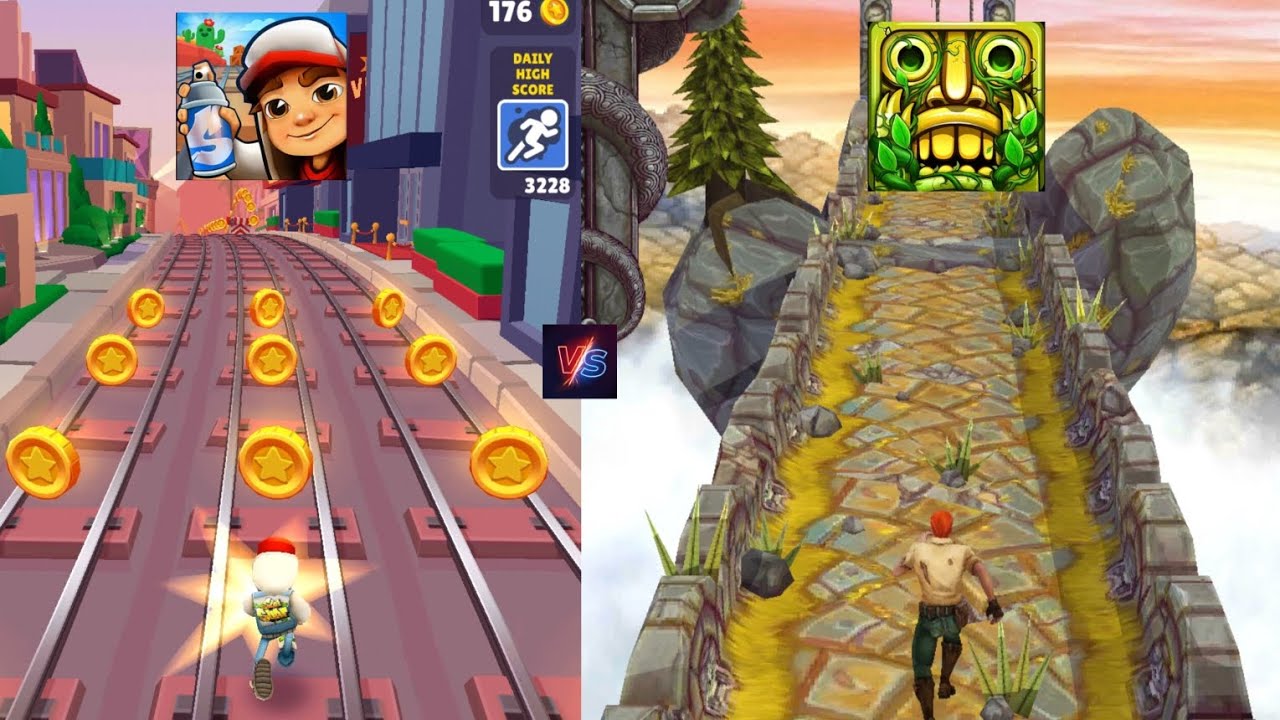 [My second day on tab] sabway surfers 🆚 temple run 2 campration which one is best?