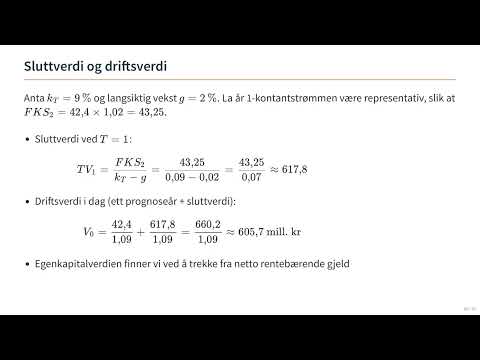 Videominiatyr: Del 4: Regneeksempel — fra resultat til driftsverdi