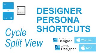 Affinity designer Cycle Split View PERSONA SHORTCUTS