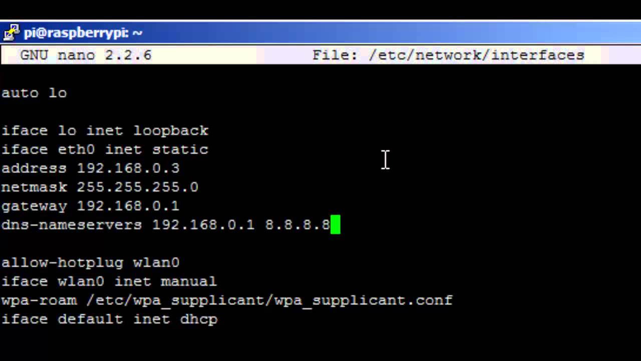 set static ip address for raspberry pi