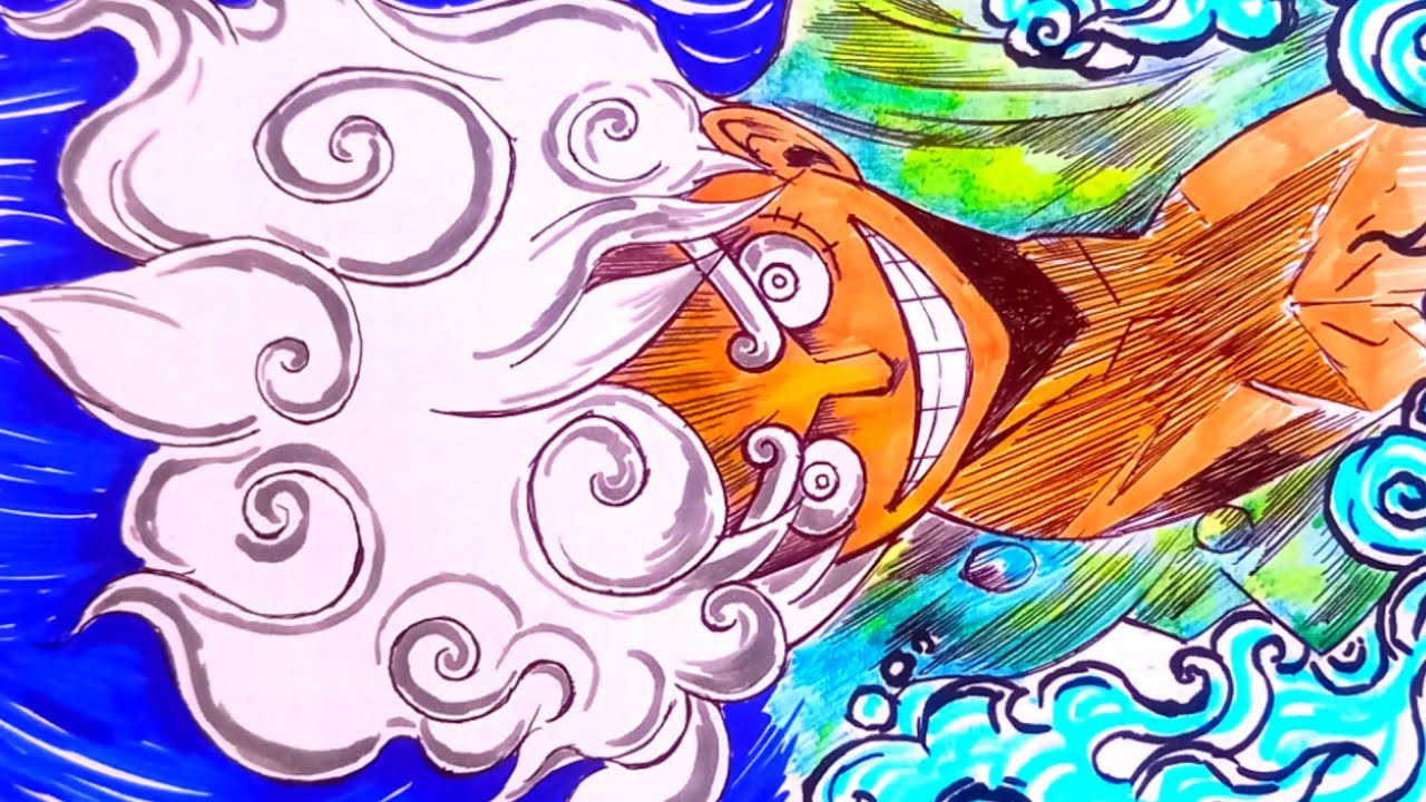 Speed Drawing Luffy Gear 5 From One Piece วาดรูปลูฟี่เกียร์ 5 จากเรื่อง