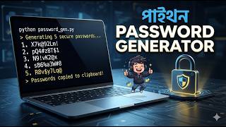Full Python-এ Password Generator তৈরি করুন! (Step-by-Step Project) | Python tutorial for beginners Bangla Guide