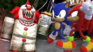 SONIC AND KNUCKLES VS THE SCARY ROBLOX CLOWN!