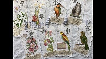 #roxysweeklychallenge | Tutorial | Stamped fabric nature tags | Week 22