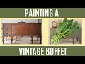 How to Paint a Vintage Buffet with Collard Greens Chalk Paint | DIY Furniture Makeover