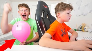 TRY NOT TO FLINCH *PRANK* on LITTLE BROTHER!!