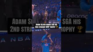 SGA accepts his MVP award before Game 1 vs. the Spurs 👏 #nba #okc