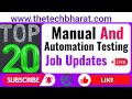 WFH testing jobs | Software testing Jobs 2025 | Manual & Automation Testing | QA Jobs | Tech Bharat
