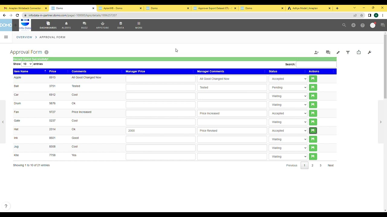 Anaplan Write Back Connector | Domo | Info Data