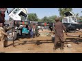 straightening a truck chassis with H beam