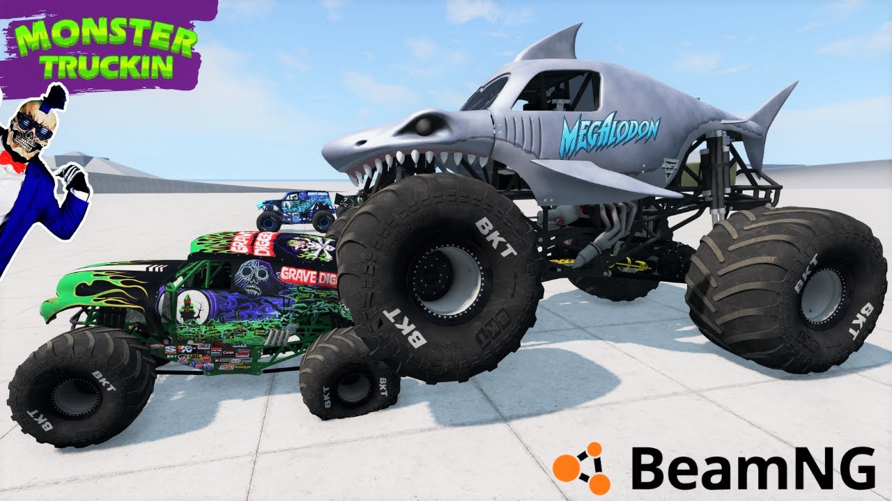 Monster Jam БЕЗУМНЫЕ гонки, фристайл и скоростные прыжки #24 | BeamNG Drive
