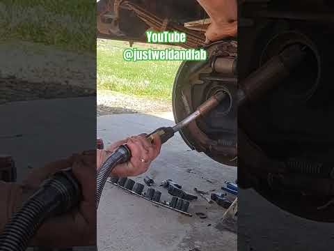 Axle bearing removal. GMC semi-float axle. #automobile #welding #GMC #diy #squarebody #boom