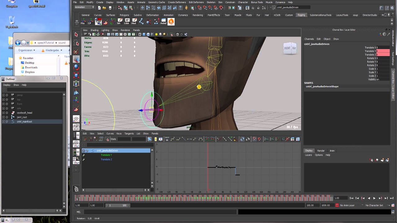 Maya 2012 Speech Animation & Rigging Tutorial 3/3 - YouTube