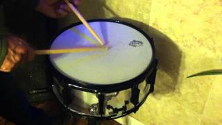 For Sale: Pork Pie Pig Lite Clear Acrylic Snare Drum w/ Black Lugs & Rims - Sold