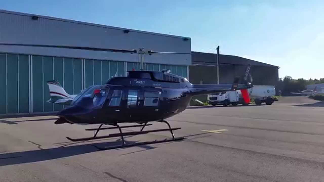Start Up & Take Off BELL 206L Long Ranger at ETSI