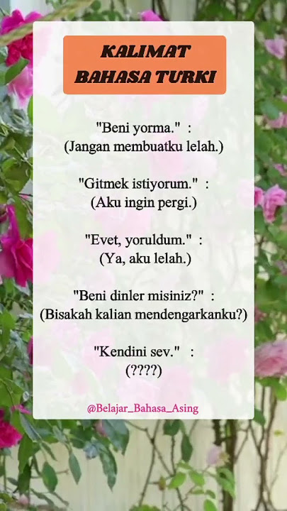 Kalimat Bahasa Turki #bahasaturki #turkish #bahasa #shorts