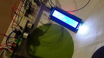 Arduino, HC-SR04, 16x2 LCD with I2C