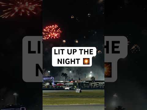 Lit up the night. #nascar #trackhouse #rolex24 #motorsports #fireworks #enduranceracing #IMSA